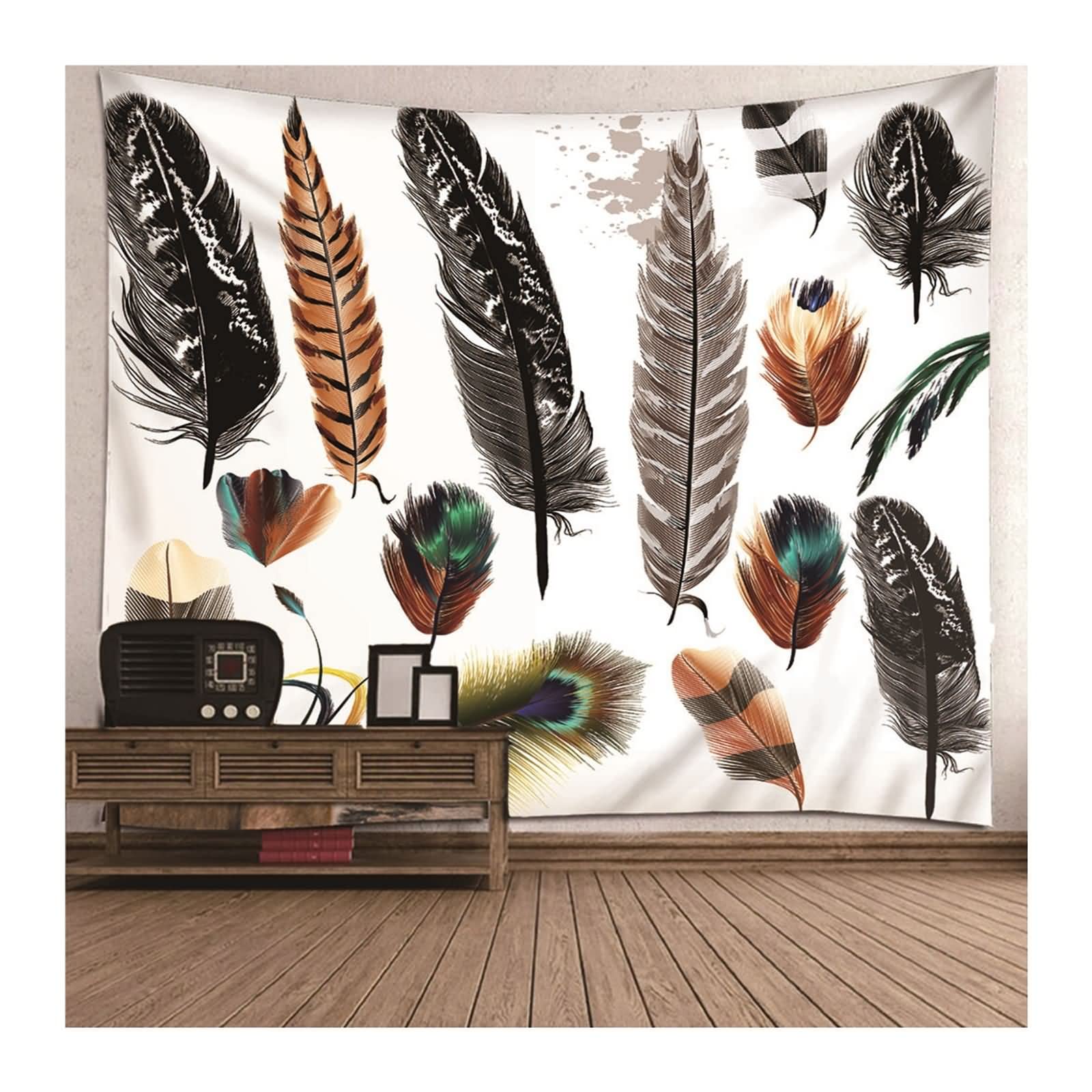 Tapiz Sofa,(260x240CM) Tapiz Pared Salon Multicolor Tapiz Poliéster Plumas