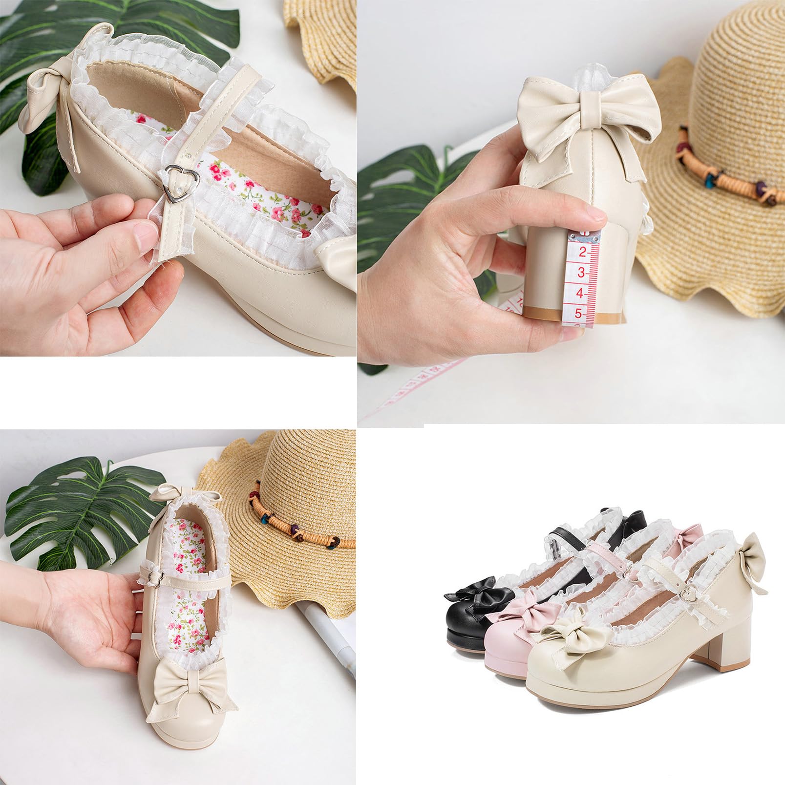 Donne Rotondo Punta Mary Jane Scarpe Lolita Shoes Bowknot Pelle Scarpe Dolce Bocca Scarpe Piattaforma Lolita Scarpe per Cosplay