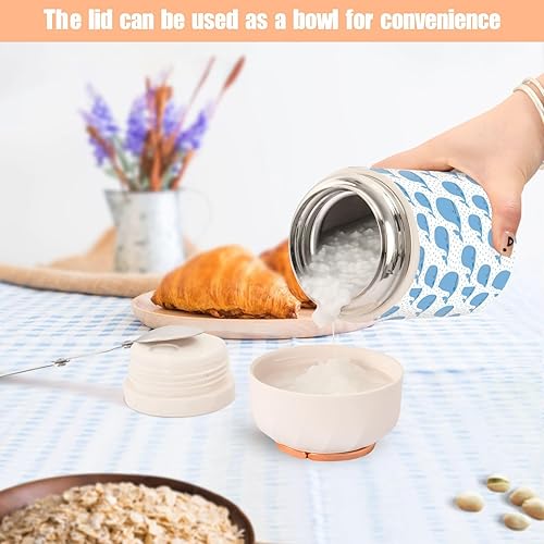 Miniatura 6 de MCHIVER Whales Food Jar with Spoon Stainless Steel Vacuum Insulated Food Container 17 oz Thermos for Lunch