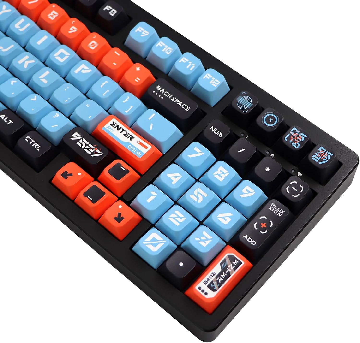 JSJT PBT Keycaps 154 Keys Custom Keycaps JSA Profile Keycap Set for Cherry MX Switch Mechanical Keyboards (Number Code Themed)