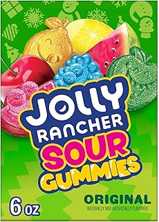 JOLLY RANCHER Sour Gummies Original Fruit Flavored, caja de regalo de dulces de Navidad, 6 onzas