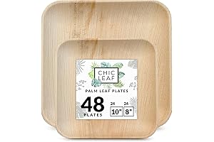 Festively Chic Leaf Palm Leaf Plates Disposable Bamboo Plates