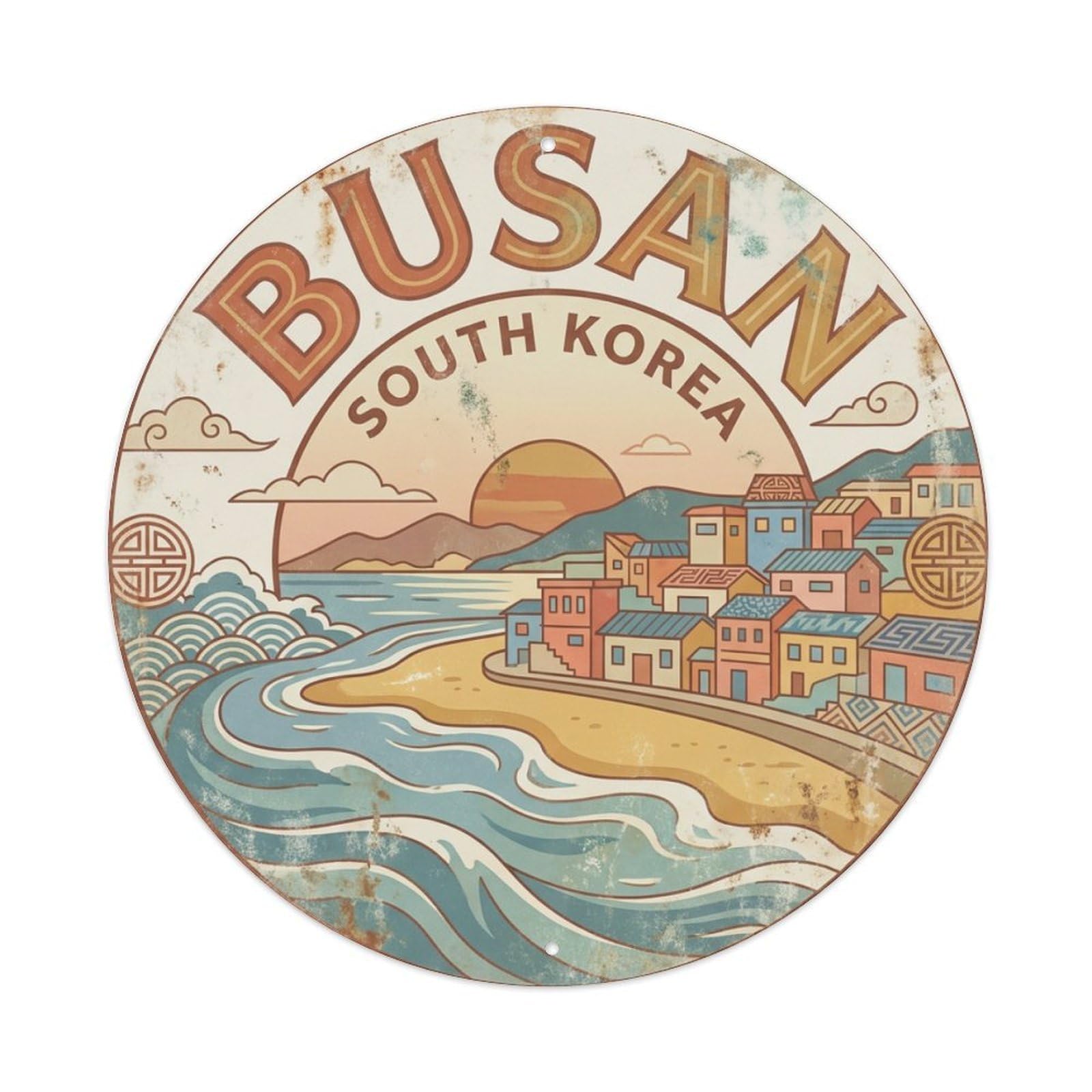 Travel Retro South Korea Busan Metal Tin Sign