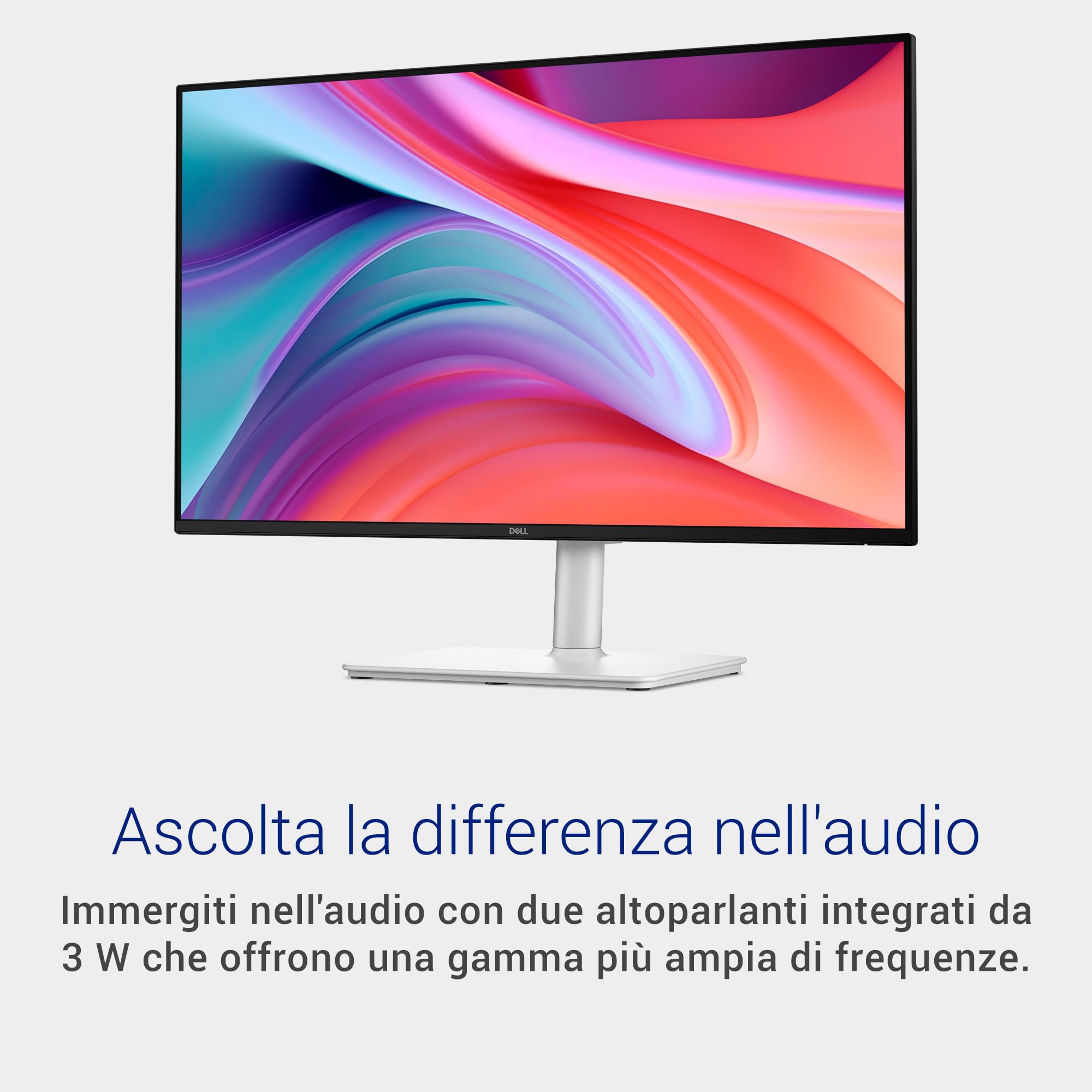 Dell 27 Plus Monitor S2725HSM, Full HD, 144Hz, IPS, 99% sRGB, 1ms MPRT | 1920x1080, Angolo di visione 178°, TÜV 4 stelle, Senza sfarfallio, 2 HDMI, Altezza 110mm, Inclinazione -5°, Rotazione ±30°