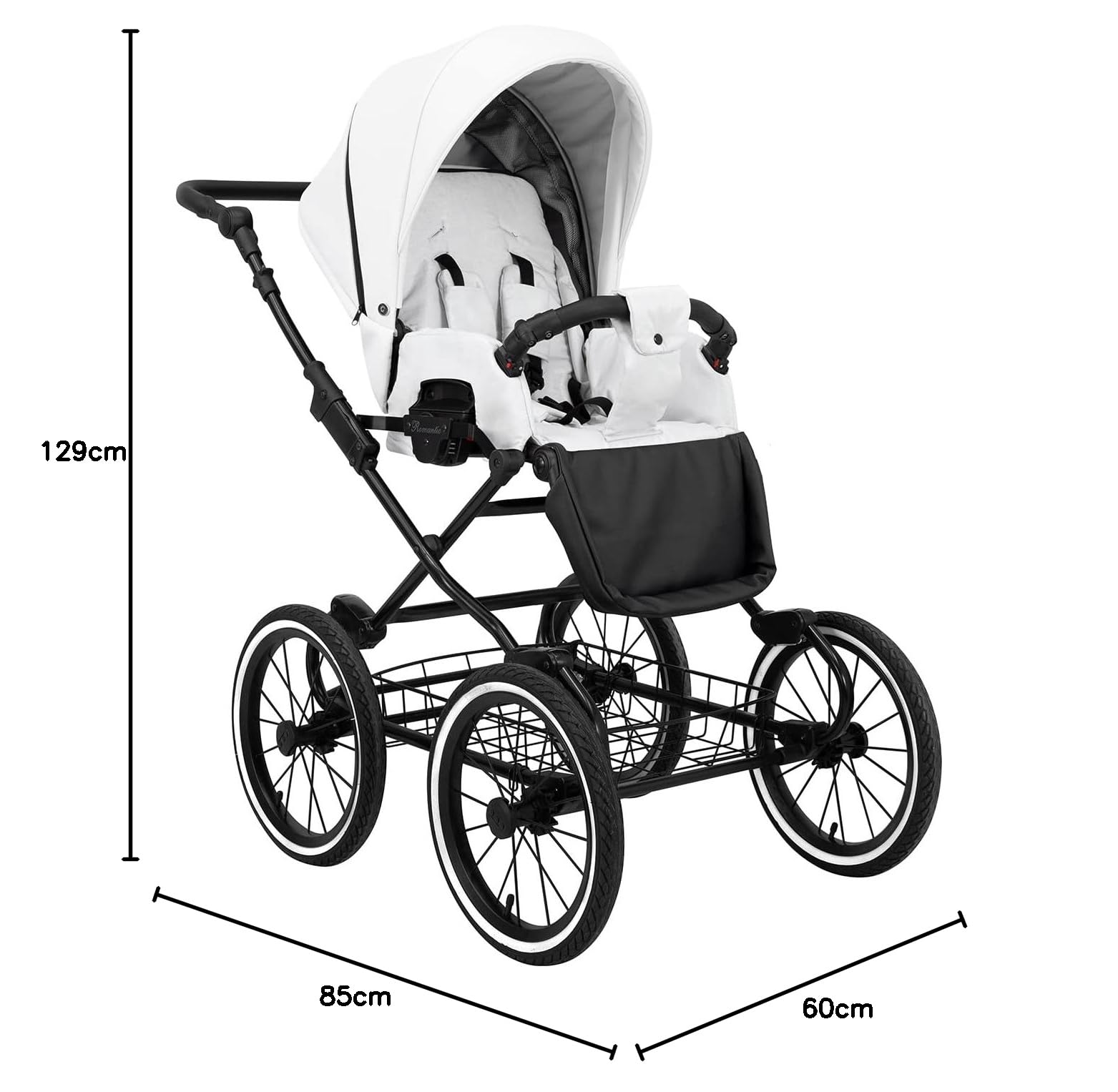 Poussette landau bébé 2 en 1 nacelle bébé Kunert ROMANTIC retro 2en1 pousette 2 in 1 accessoires