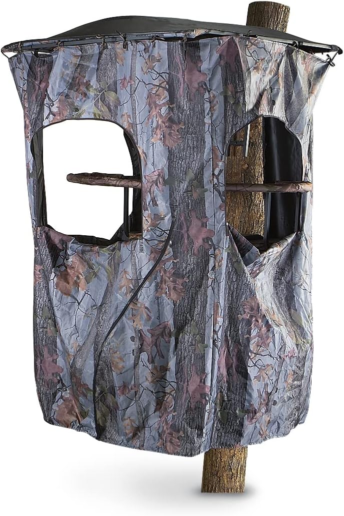 Guide Gear Universal Tree Stand Blind Kit for Hunting, Elevated Deer Blinds, Camo Tent