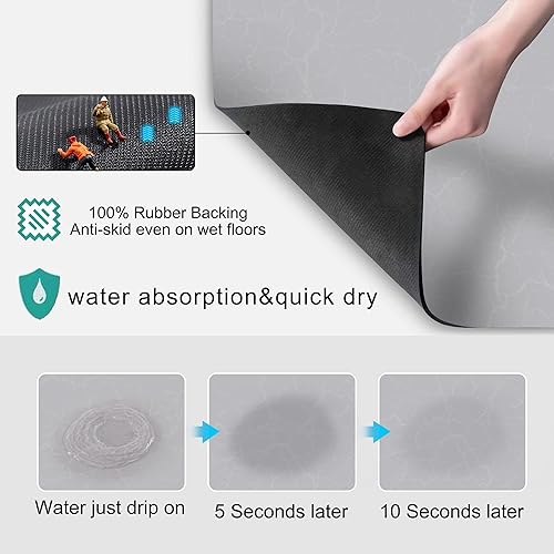 Miniatura 2 de Golener Tapete para barra de café, tapete para debajo de la cafetera, tapete para bandeja debajo de la máquina de café, tapete absorbente de goma