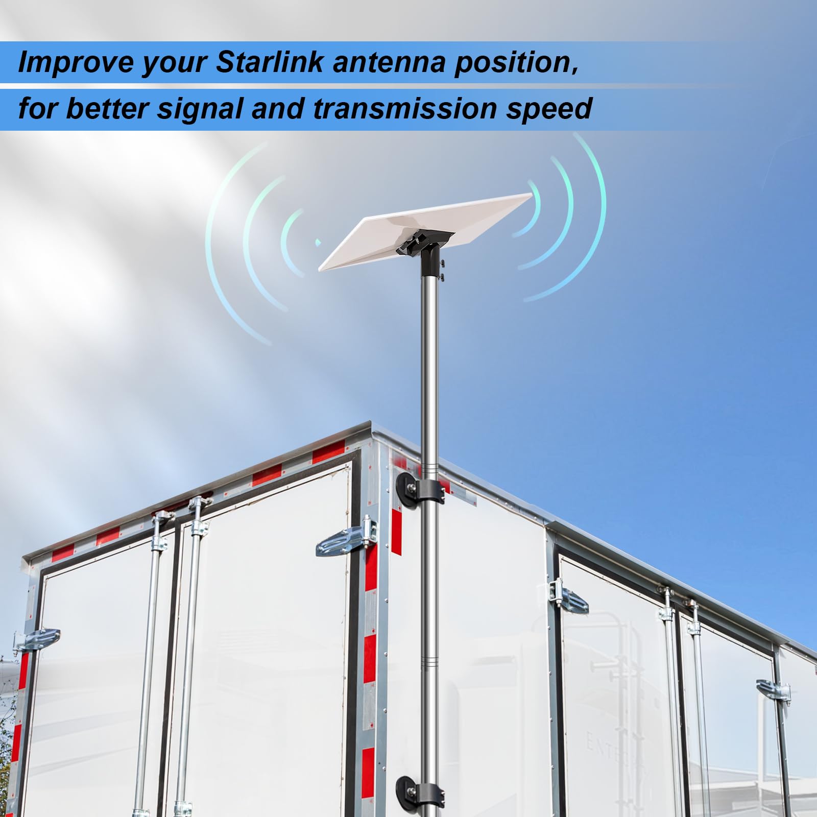 Starlink Gen3 Pole Mount Kit, Starlink RV Montageset met Magnetische Mount voor Starlink Internet Kit Satelliet, met Starlink Gen3 Pijp Adapter, Starlink Magneet Mount voor Camper/RV/Outdoor