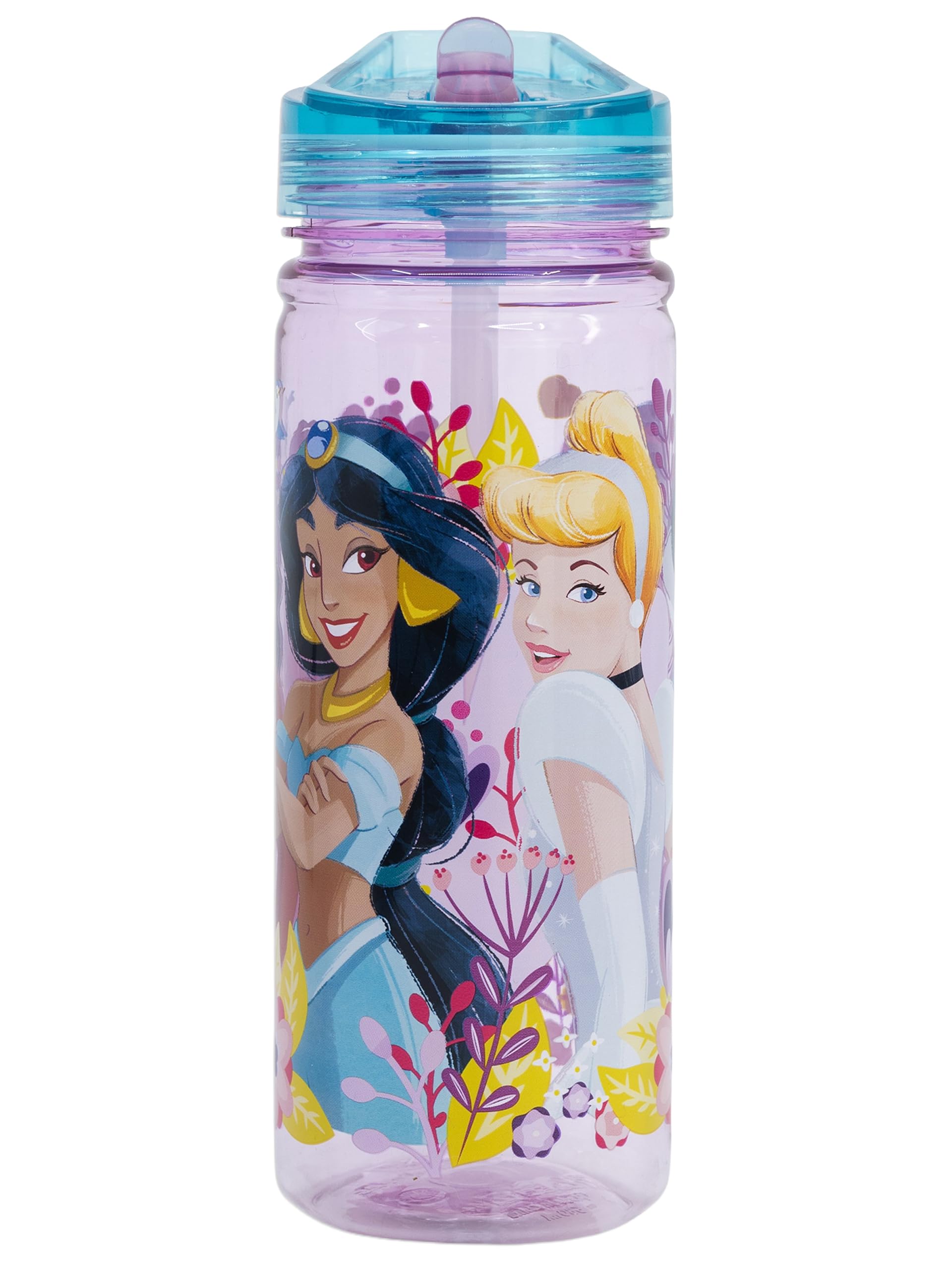 Disney Princess Water Bottle With Straw, Girls Water Bottle, One Size Pink