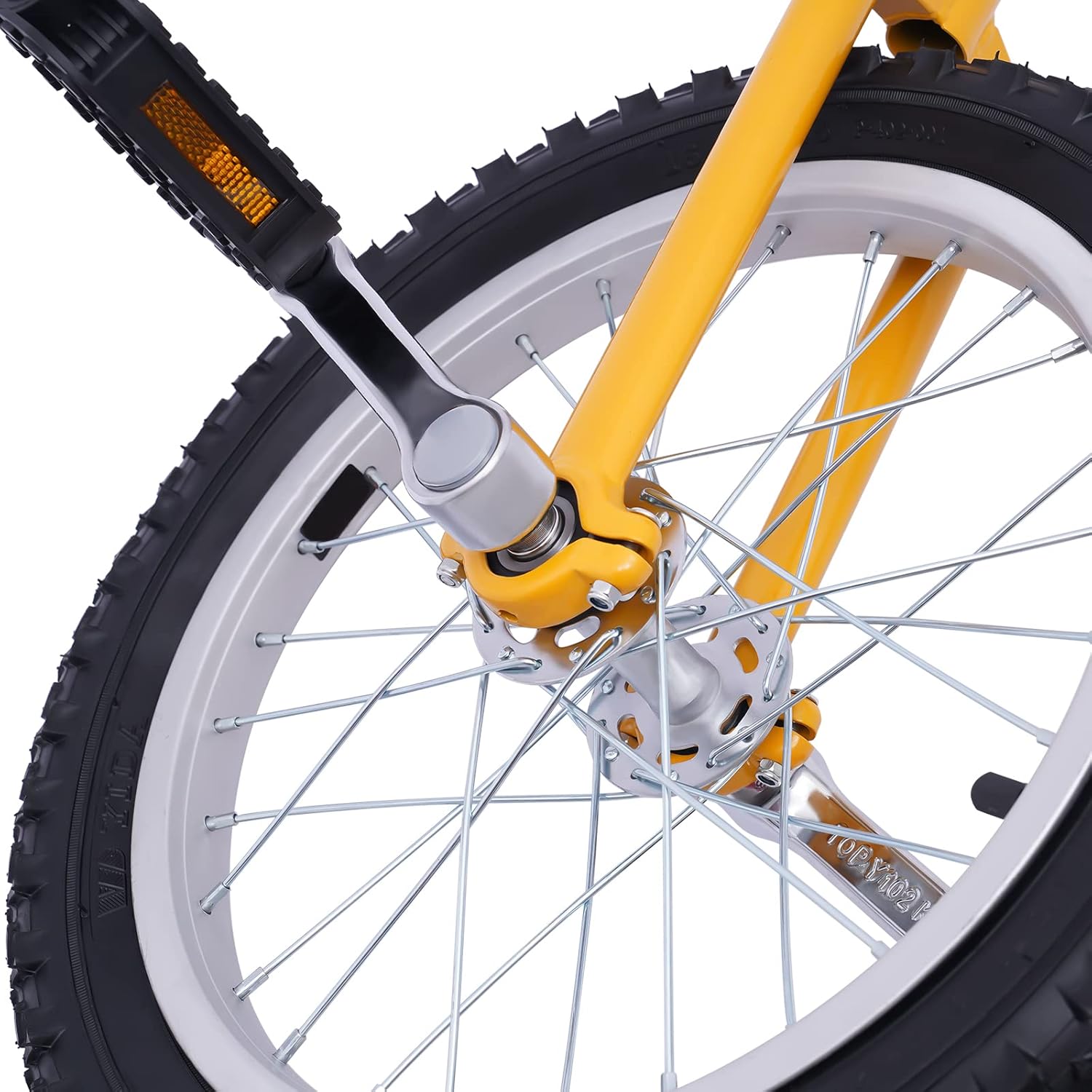 16 Inch Wheel Unicycle with Rim, Height Adjustable Steel Frame Leakproof Tire Wheel Cycling Exercise Bicycle for Office Workers, Students, Cycling Enthusiasts, Yellow