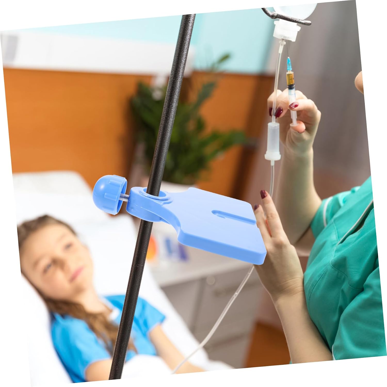 CALLARON Infusion Stand Tray Detachable Plastic Storage Plate for Drip Stand for Hospital Use Easy to Install Smooth Edges Material Compatible