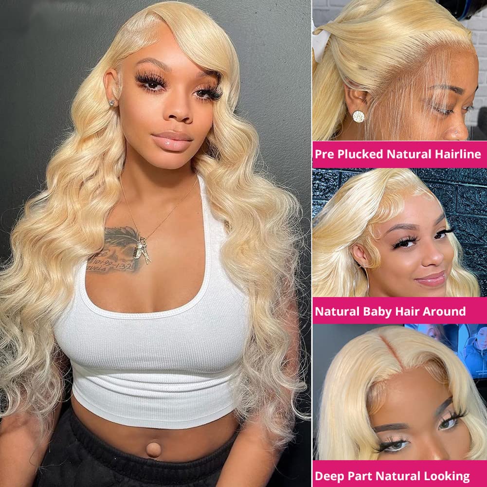 10a 613 bundles and closure and frontal 10A Brazilian Body Wave 613 Blonde Hair 3 Bundles With Lace  main image 3