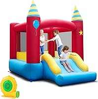 Vista 11 de BOUNTECH Casa inflable para rebotar, casa inflable para niños, diversión de fiesta en interiores y exteriores, con área de salto resistente