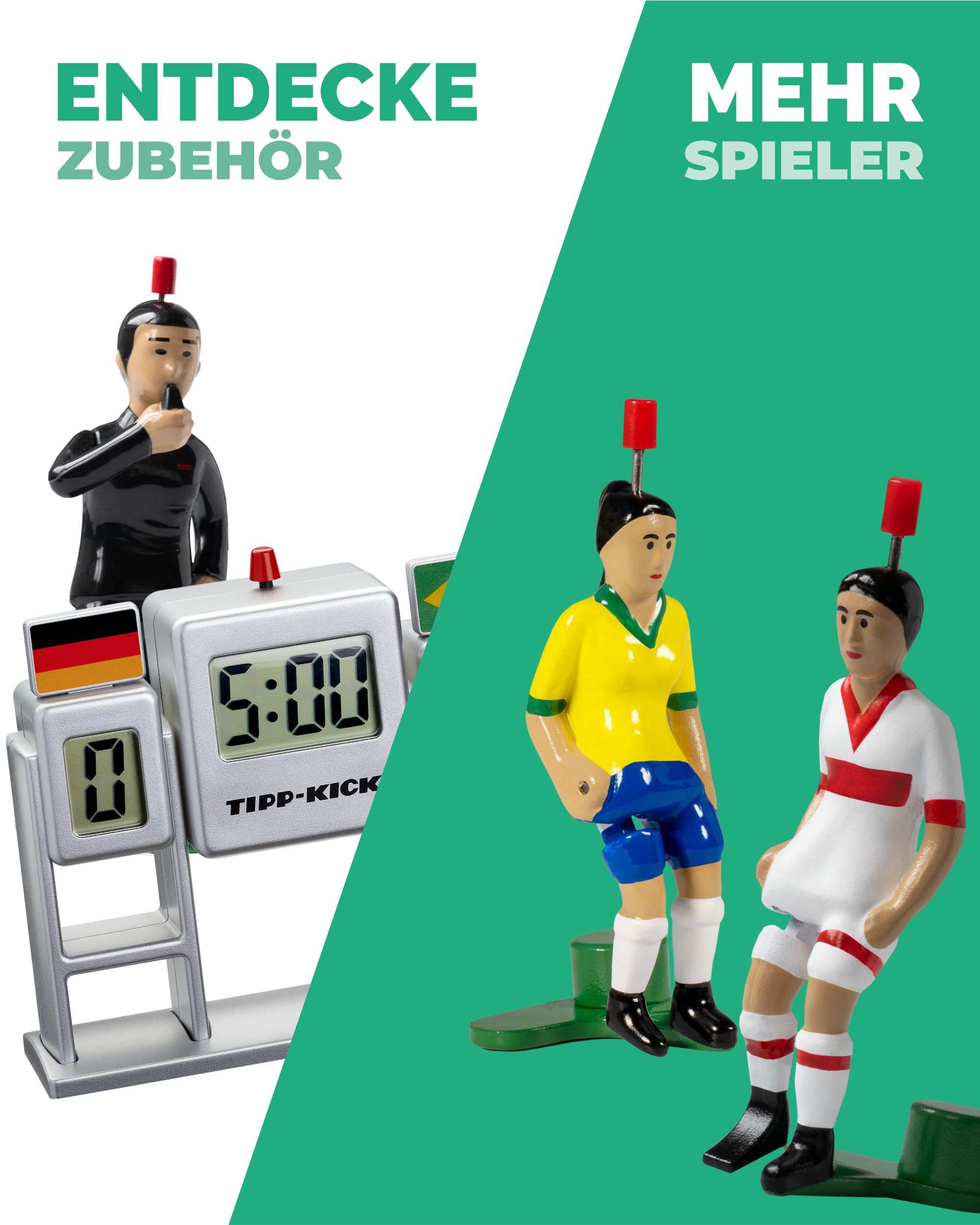 TIPP-KICK Spiel DFB Classic Tischfußball-Set 100 Jahre - Fußball-Spiel mit Spielern, Torwarten, Plastik-Toren, Bällen, Spielfeld aus Filz & Karton-Banden, Geschenkidee für Fans
