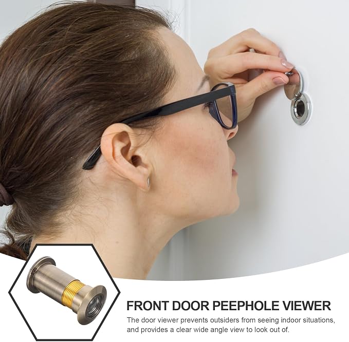 Mirilla para puerta ajustable con cubierta de privacidad, mirilla antirrobo para puertas principales con lente HD gran angular, mejora de seguridad para hogar, oficina y hotel miniatura 4