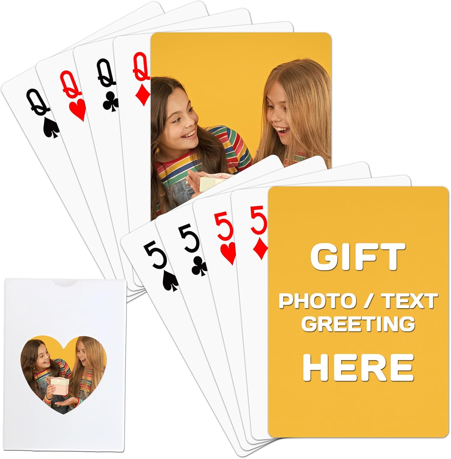 Personalized Gifts with Photo Text or Logo, Customized Gifts Pictures for Girlfriend Boyfriend Gifts, Custom Playing Cards Memorial Gifts for Loved One