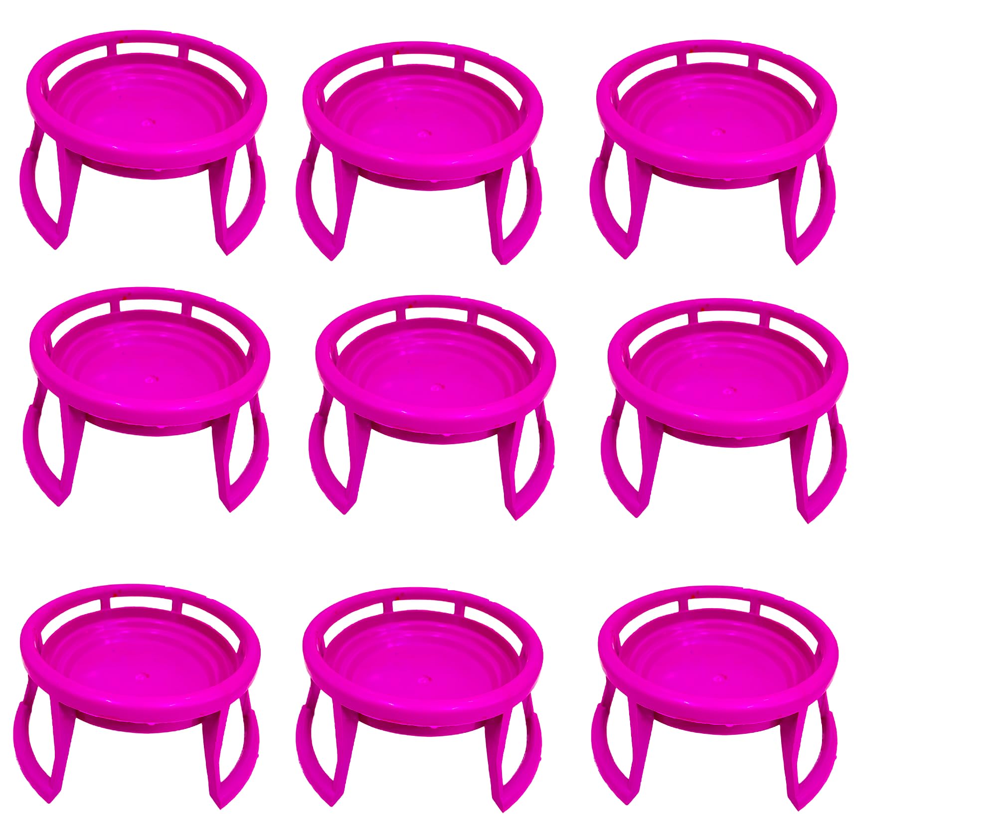 Plant Container All Plastic Pot Stand / Matka Stand / Plant Stand / Very Heavy Quality Rust Free Vibrant Colours Takes Weight Up to 70kgs (Pack of 9, Plastic)