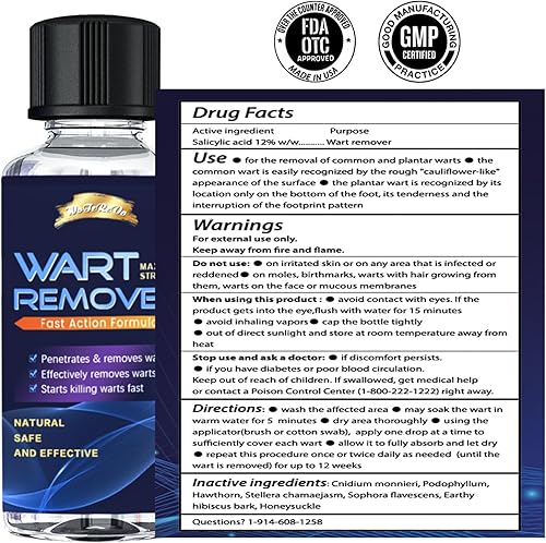 Miniatura 8 de Removedor de marcas cutáneas, removedor de verrugas, congelación removedor de verrugas de ácido salicílico para hombres y mujeres, eliminación de