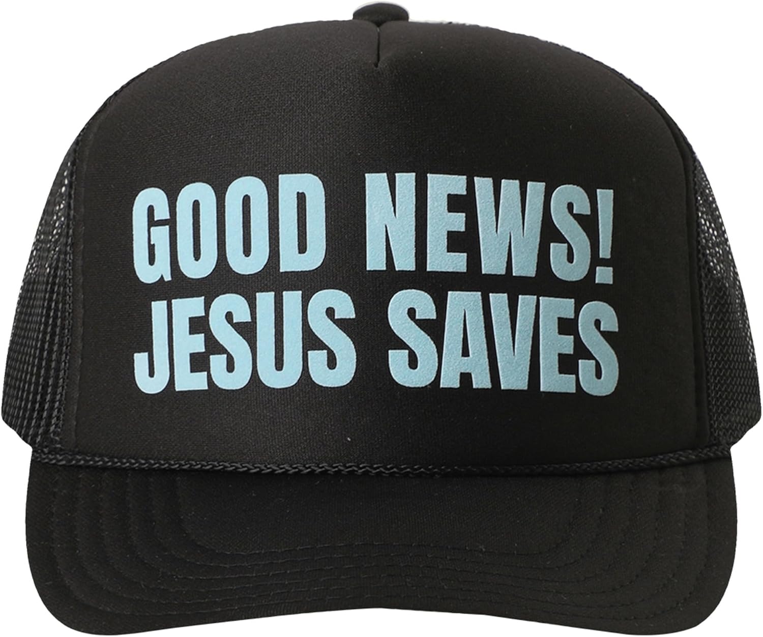 MIRMARU Christian-Themed Heat Printed 5 Panel Foam Trucker Hat with Mesh Back for Men and Women.