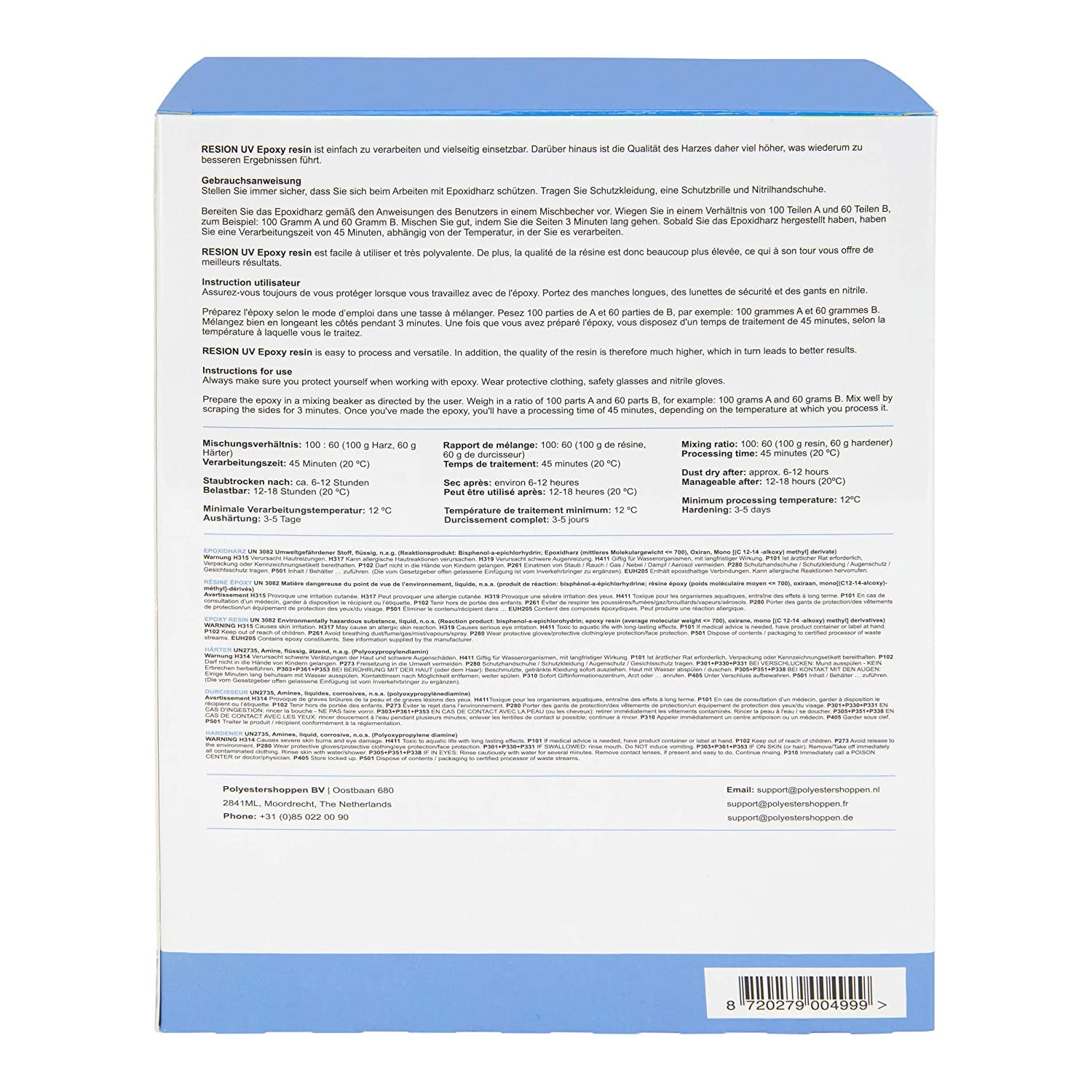 Resina Epossidica Con Indurente E Blocco UV Cristallina - Set Da Colata 1,6 Kg