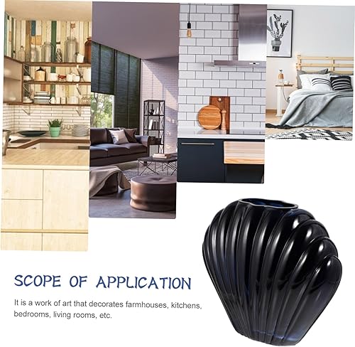 Miniatura 3 de Holibanna Jarrón de conchas de cerámica Macetas de cerámica Maceta de centro de mesa floral Contenedor de flores para el hogar, florero hidropónico,