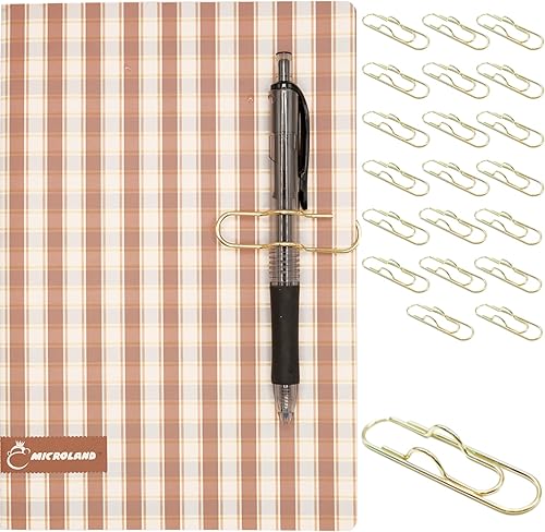 Clips multifuncionales para bolígrafos, 20 clips de papel de metal portátiles, suministros escolares de oficina de gran tamaño, soporte para