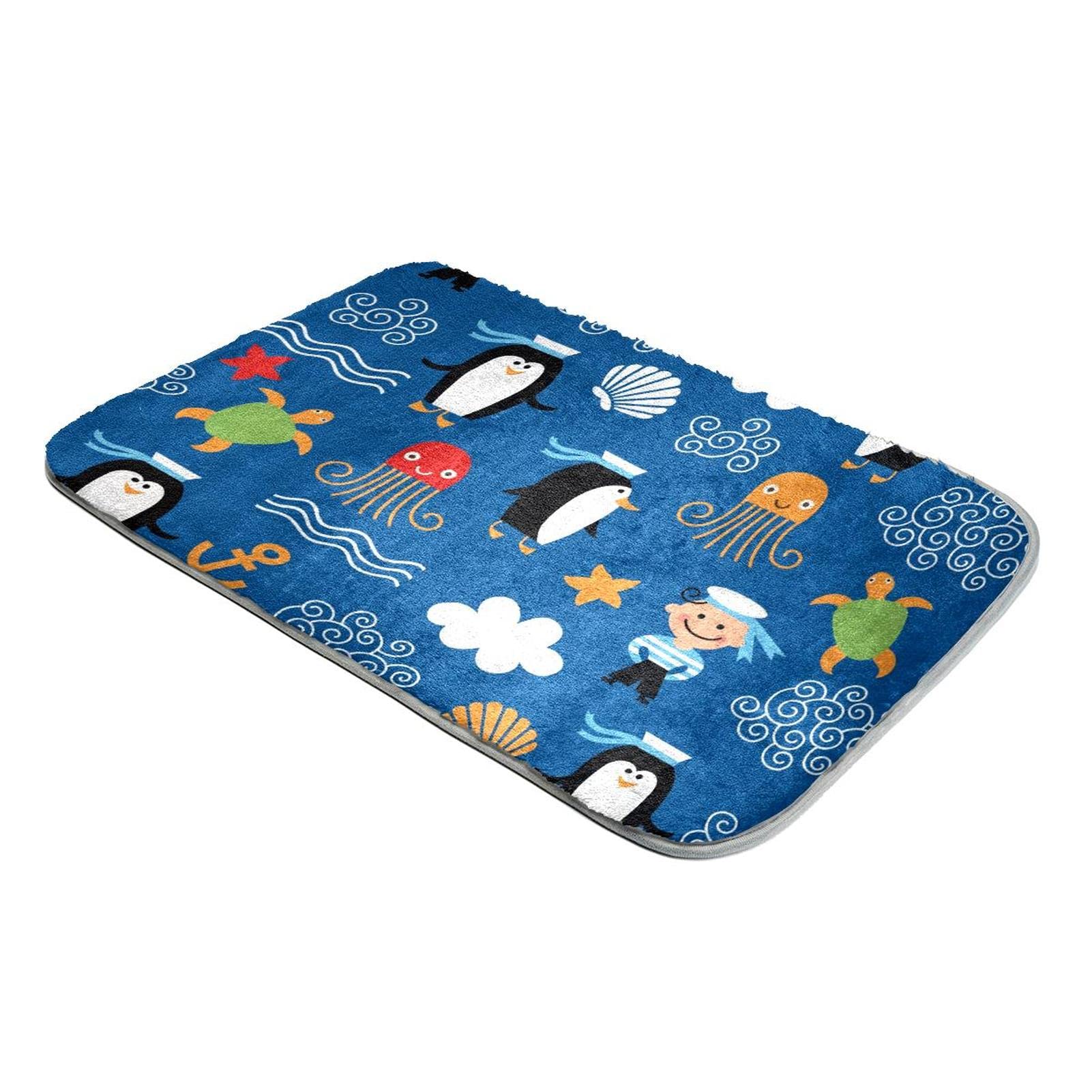 Tapis en peluche douce ancre marine isole du sol froid de la chambre
