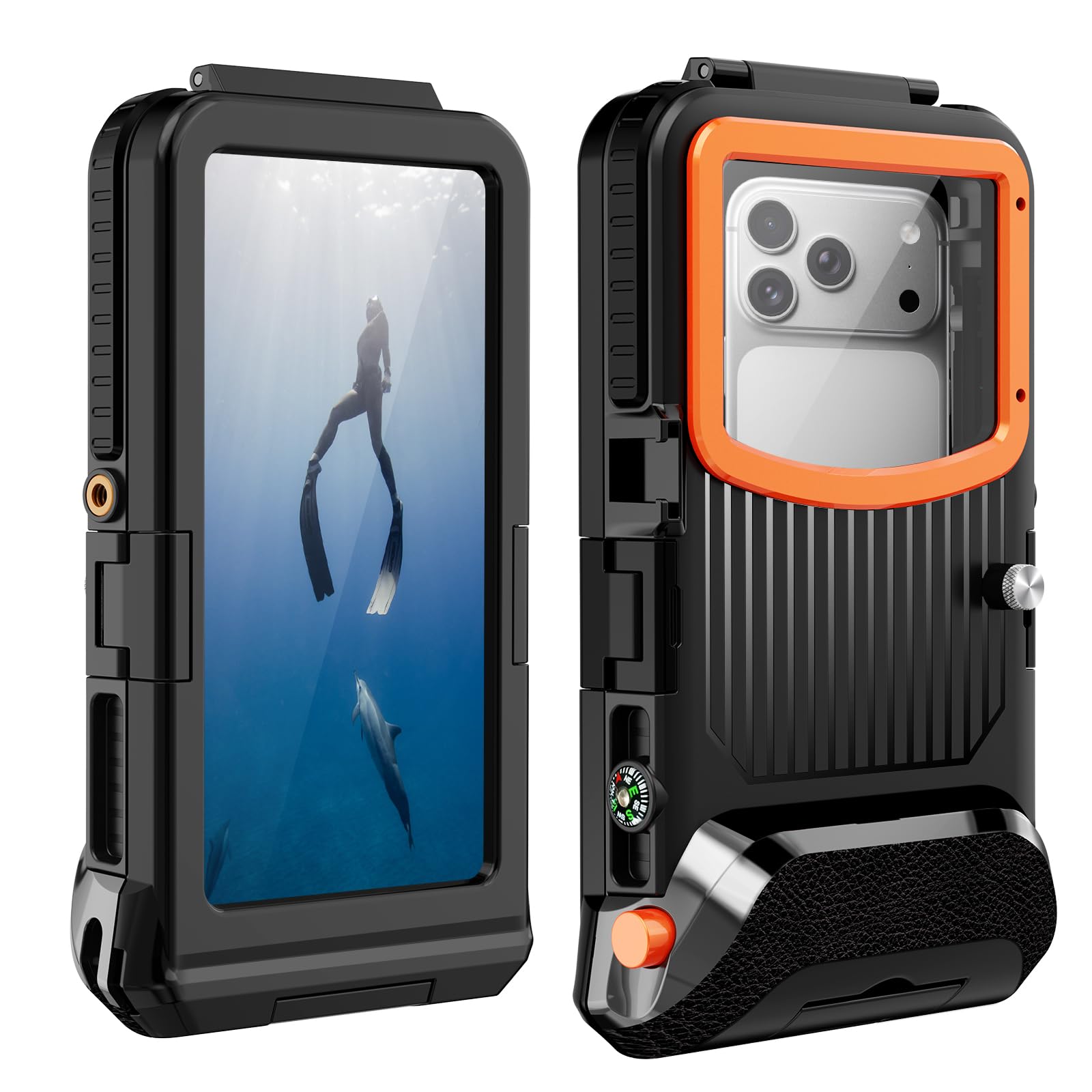 Funda impermeable de buceo para esnórquel, 50 pies bajo el agua, para iPhone 17/16/15/14/13 Pro Max Plus, tamaño de teléfono de 5.4 a 6.9 pulgadas con botones de volumen laterales izquierdos