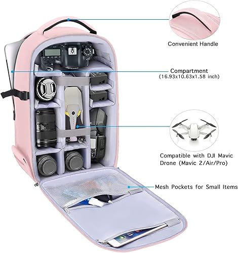 Miniatura 2 de MOSISO Mochila para cámaras réflex digital de un solo objetivo, réflex de un solo objetivo o sin espejo, funda rígida impermeable de 15 a 16