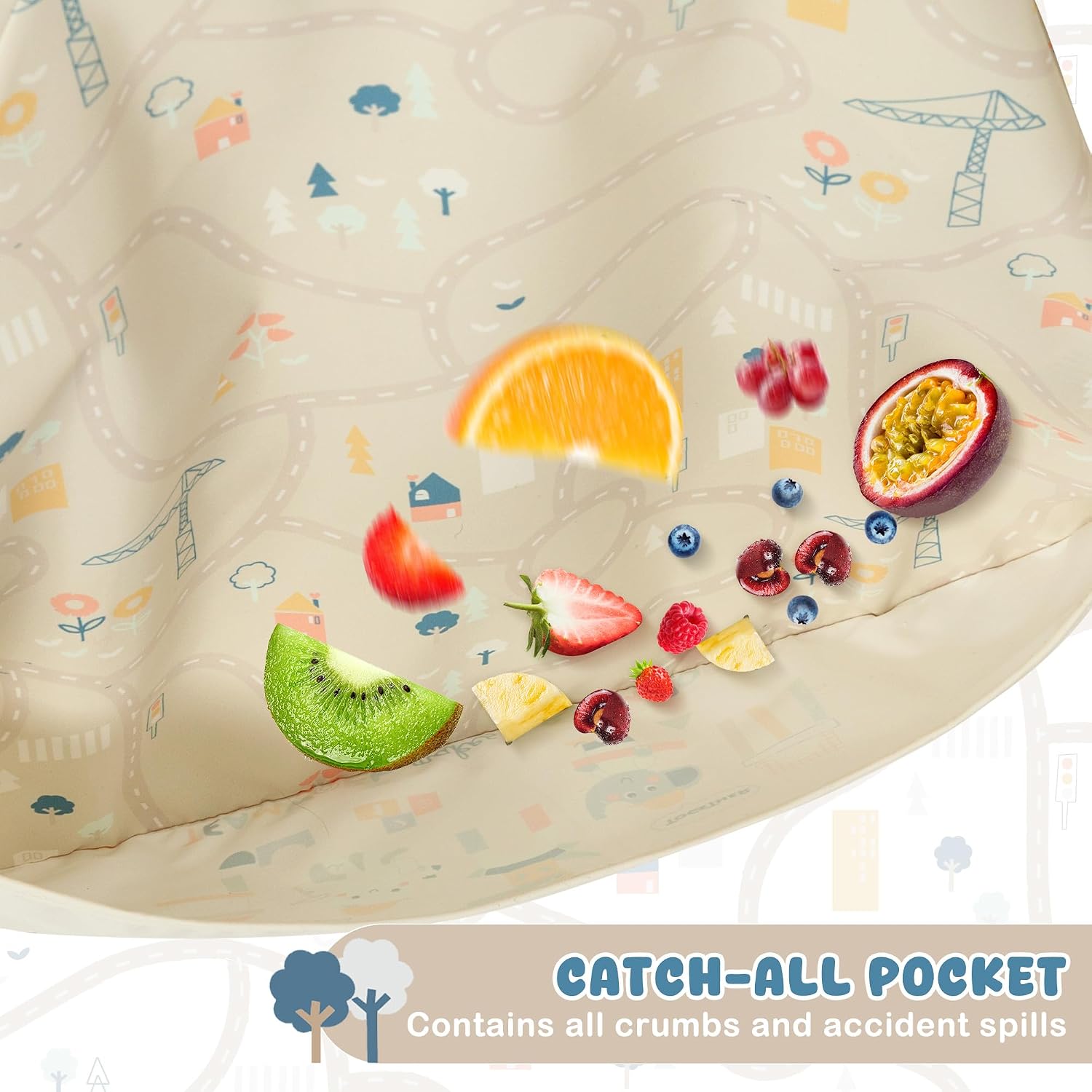 Little Dimsum Mess-Proof Baby Bibs|Infant Toddler Long Sleeve Waterproof Feeding Smock|Catching Food & Wipe Clean