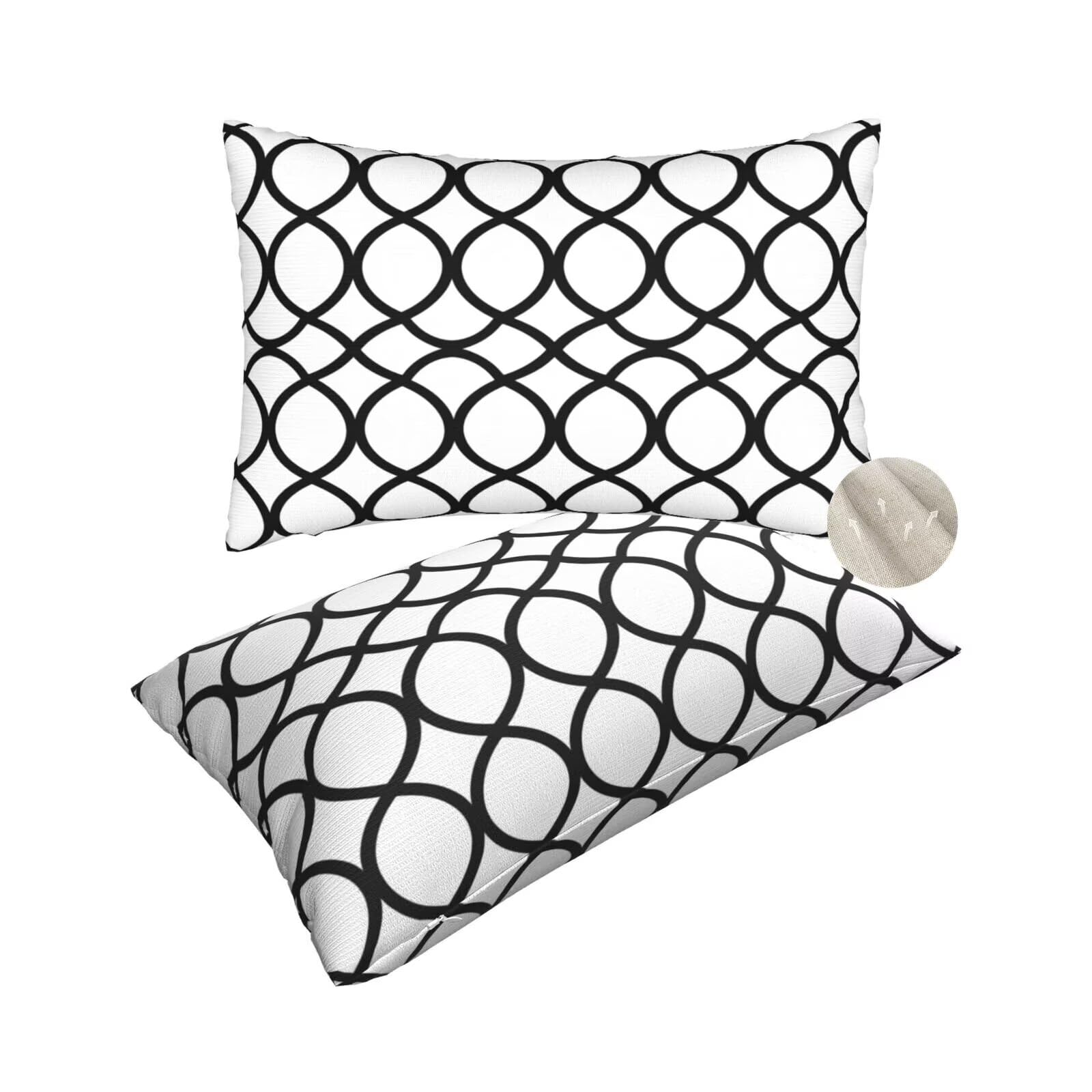 Coussin decoratif housse 50x80 cm pour canapé et lit motif géométrique lot de 2