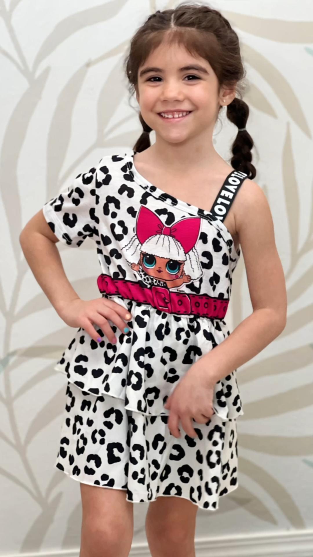 Amazon.com: L.O.L. Surprise! Girls Dress One Shoulder Cake Casual Tutu  Flowy Birthday Party Dress Blue 6-7 Years: Clothing, Shoes & Jewelry