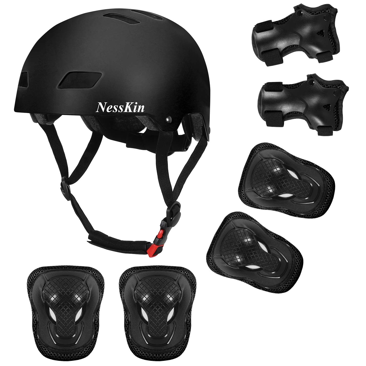 NESSKIN Bike/Scooter/Skateboard Helmet for Kids & Toddler Safety with Protective Gear Knee Elbow Wrist Pads