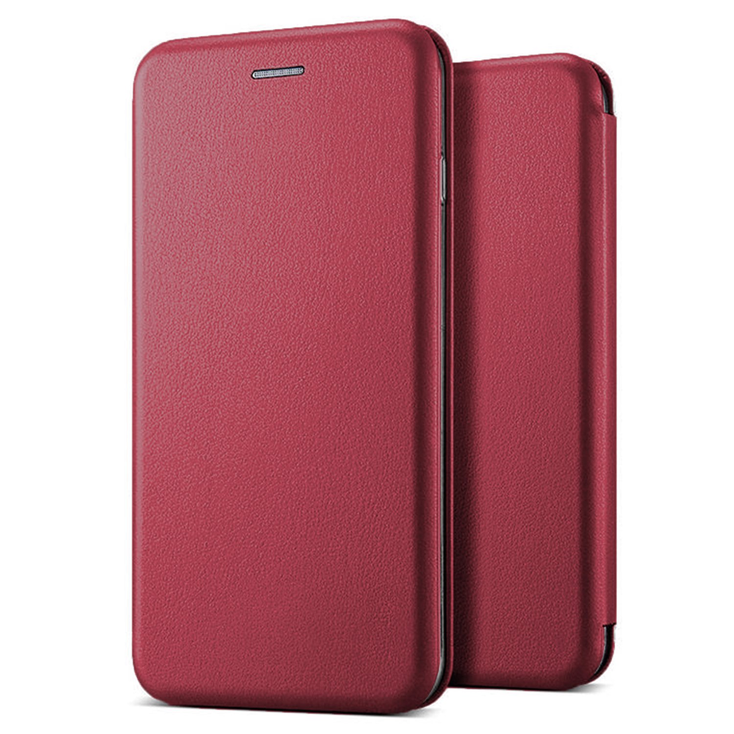 Microsonic Samsung Galaxy A6 2018 Kılıf Ultra Slim Leather Design Flip Cover Bordo