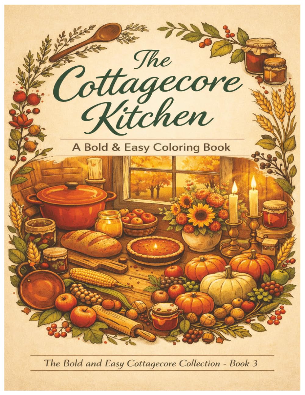 The Cottagecore Kitchen: A Bold & Easy Coloring Book for Teens and Adults (The Bold & Easy Cottagecore Collection)