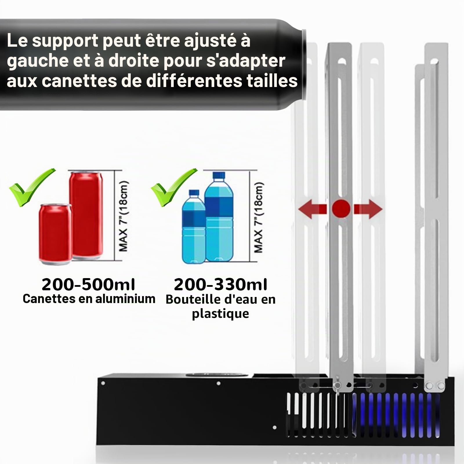 JAOGAUS Broyeur de Canettes Electrique, Recyclage Automatique des Canettes en Aluminium de 6à 18 oz, Modes Automatique et Manuel, Recyclage des Canettes Soda, et des Bouteilles d'eau en Plastique