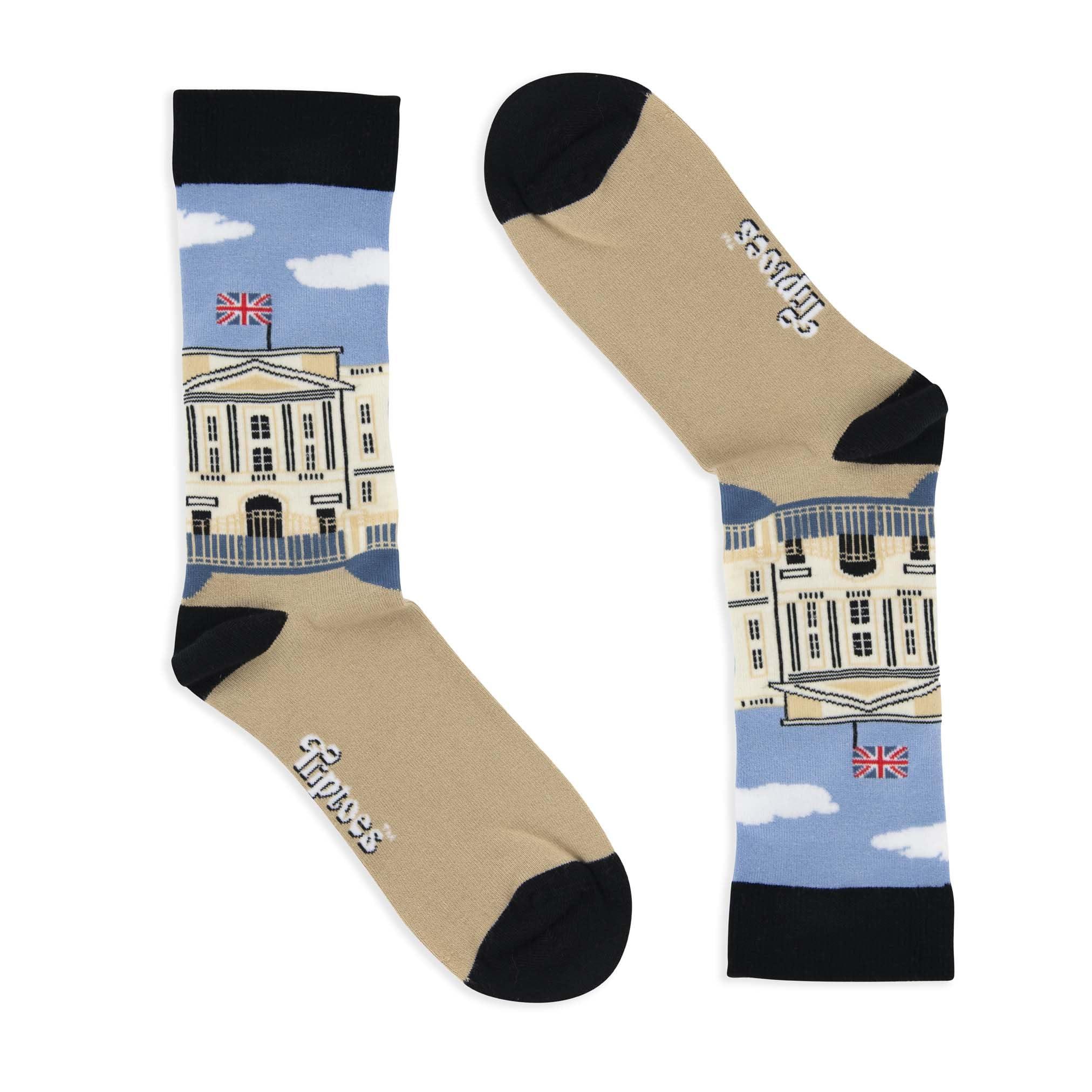 Triptoes Men's Buckingham Palace (Uk Size 7-11) Funky Socks - Uk Novelty Colourful Bamboo British Socks, 7-11