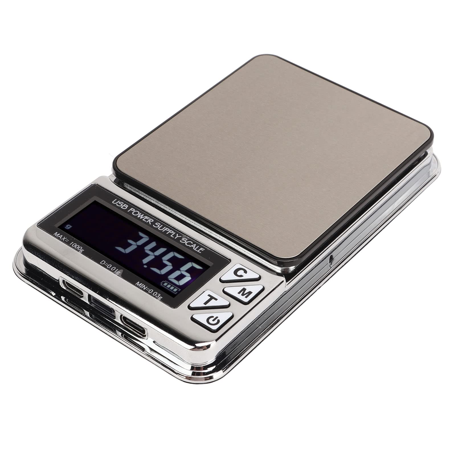 Balance Numérique Portable, 0.01g x 1000g USB Balance Electronique Plate Précise Mini Balance de Poche pour Bijoux en Or Objets de Collection Alimentation Herbes Café avec Sac de Stockage
