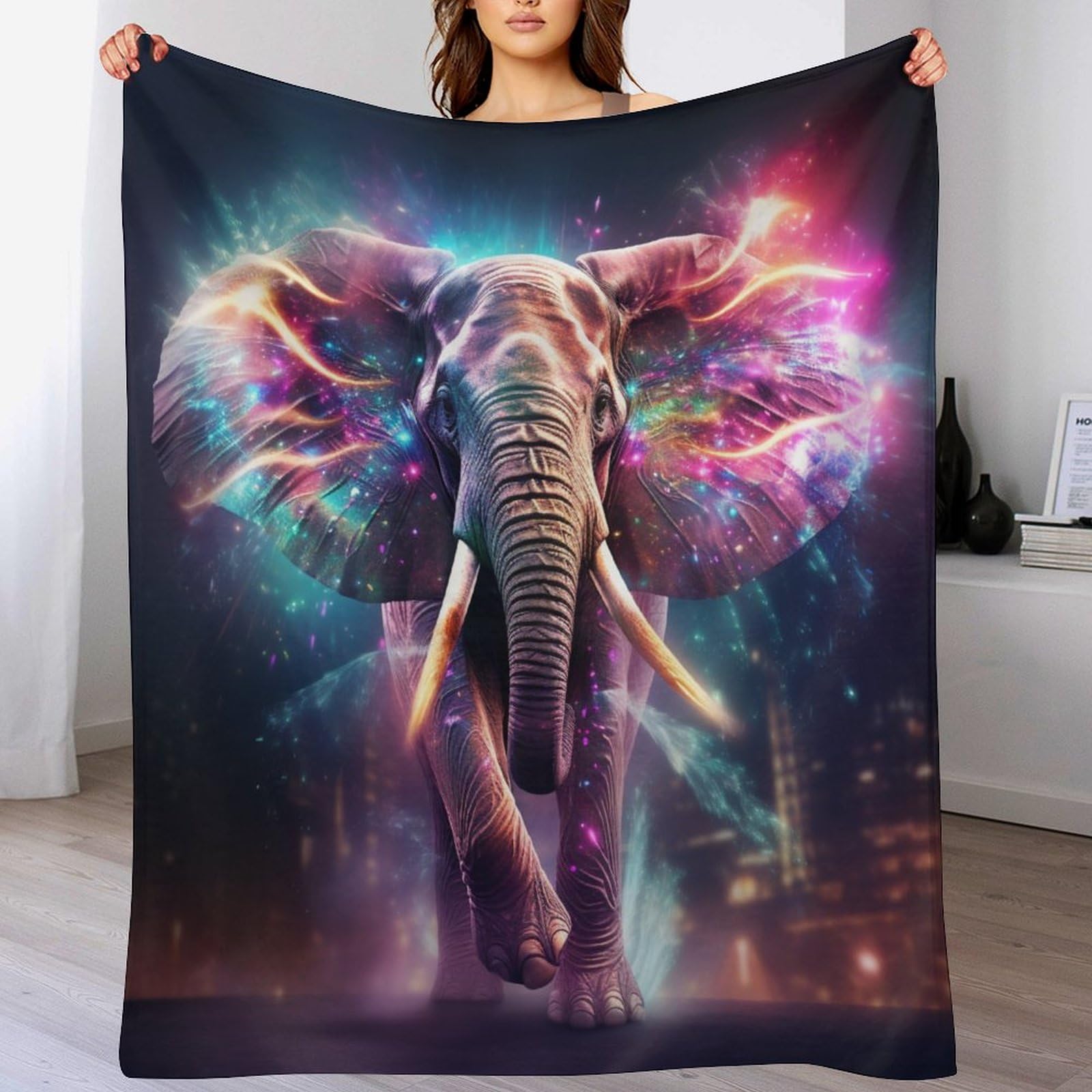 Manta de franela 180x200 cm con estampado 3D mullida y suave para cama o sofa en cuatro estaciones
