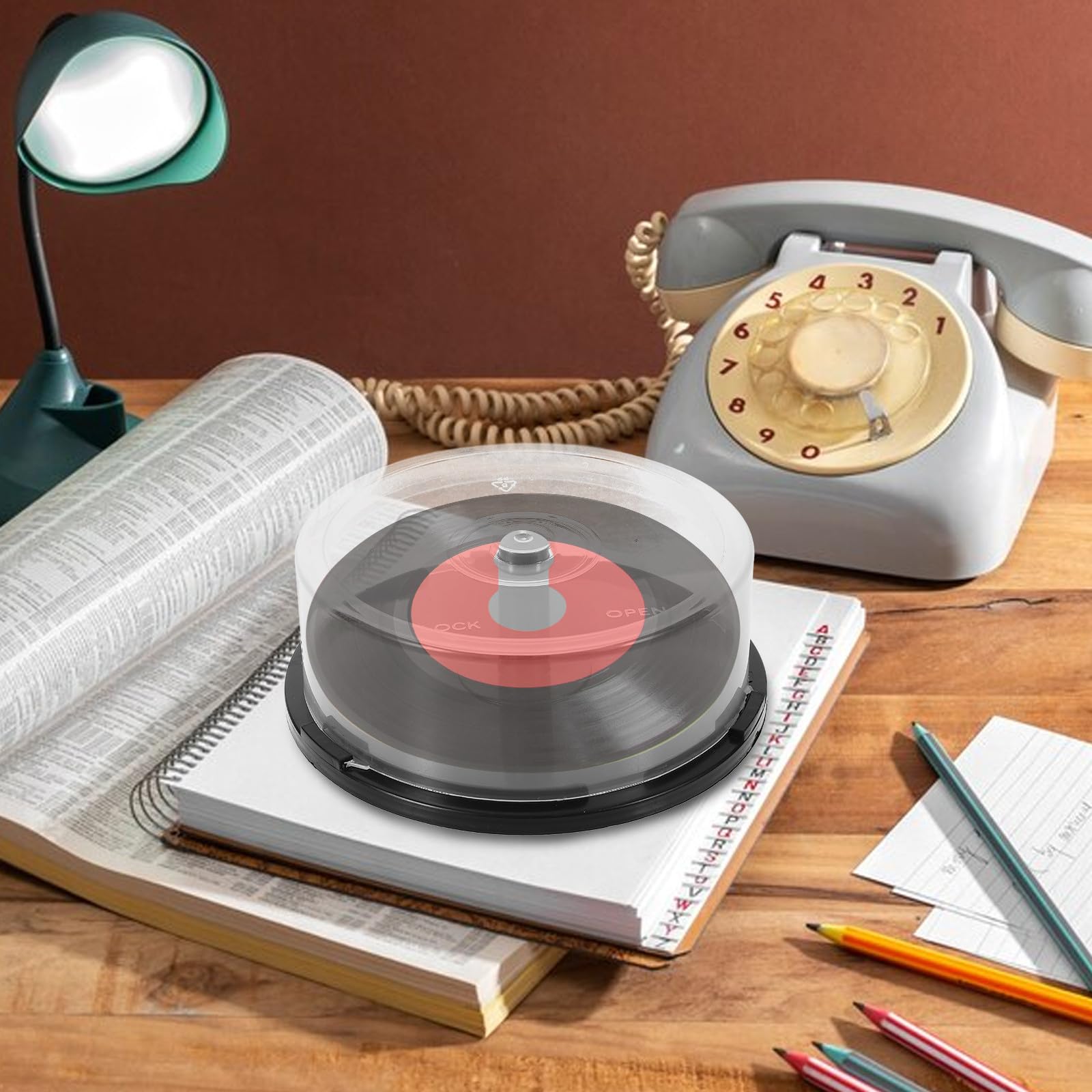 Holibanna Contenedor de Almacenamiento de Dvd de Plástico Negro para 25 Discos Cd, Diseño Ligero y Capacidad Grande para Organizar y Transportar en Casa
