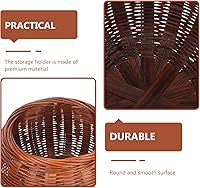 Vista 6 de Cabilock Cesta de mimbre para calabaza con tapa, organizador de almacenamiento de ratán redondo pequeño para el hogar, cocina, soporte para huevos