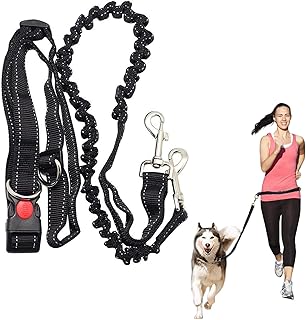 ADOGO® Hands Free Running Dog Lead, Multifunctional Adjustable Dog Leash, Dog Walking Lead, Adjustable Dog Seat Belt With Elastic Bungee And Reflective Stripe For Puppy, Large Dog Lead