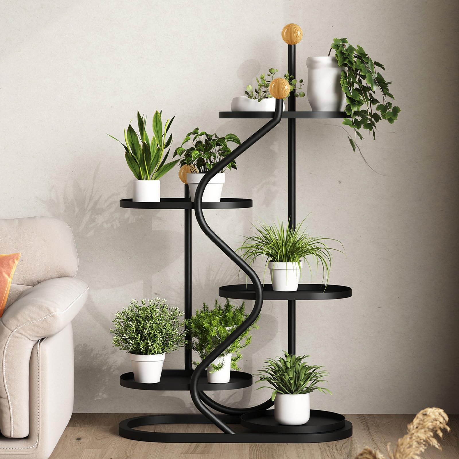 Étagère à plantes en métal élégante et robuste pour décoration intérieure