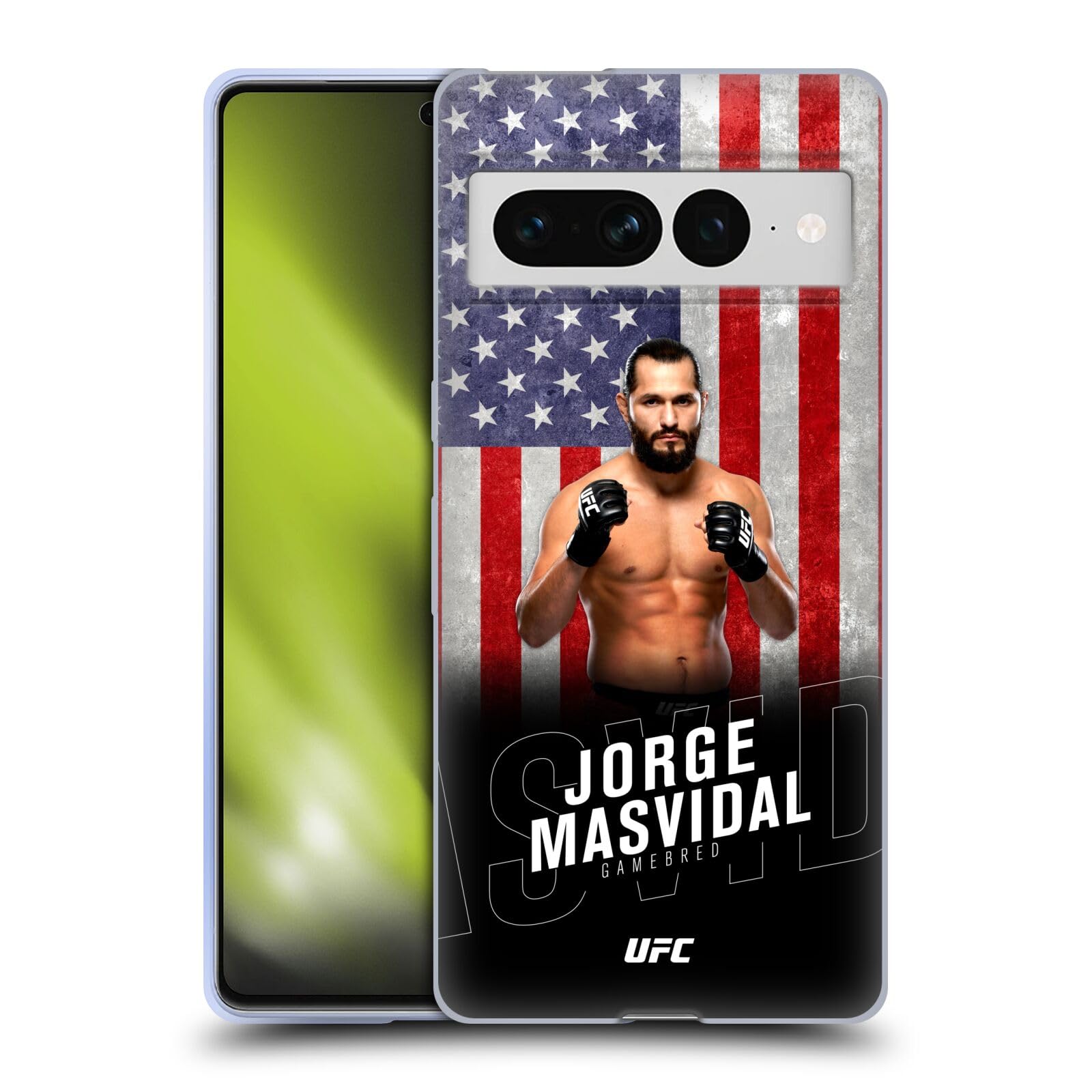 Head Case Designs Officially Licensed UFC US Flag Jorge Masvidal Soft Gel Case Compatible with Google Pixel 7 Pro