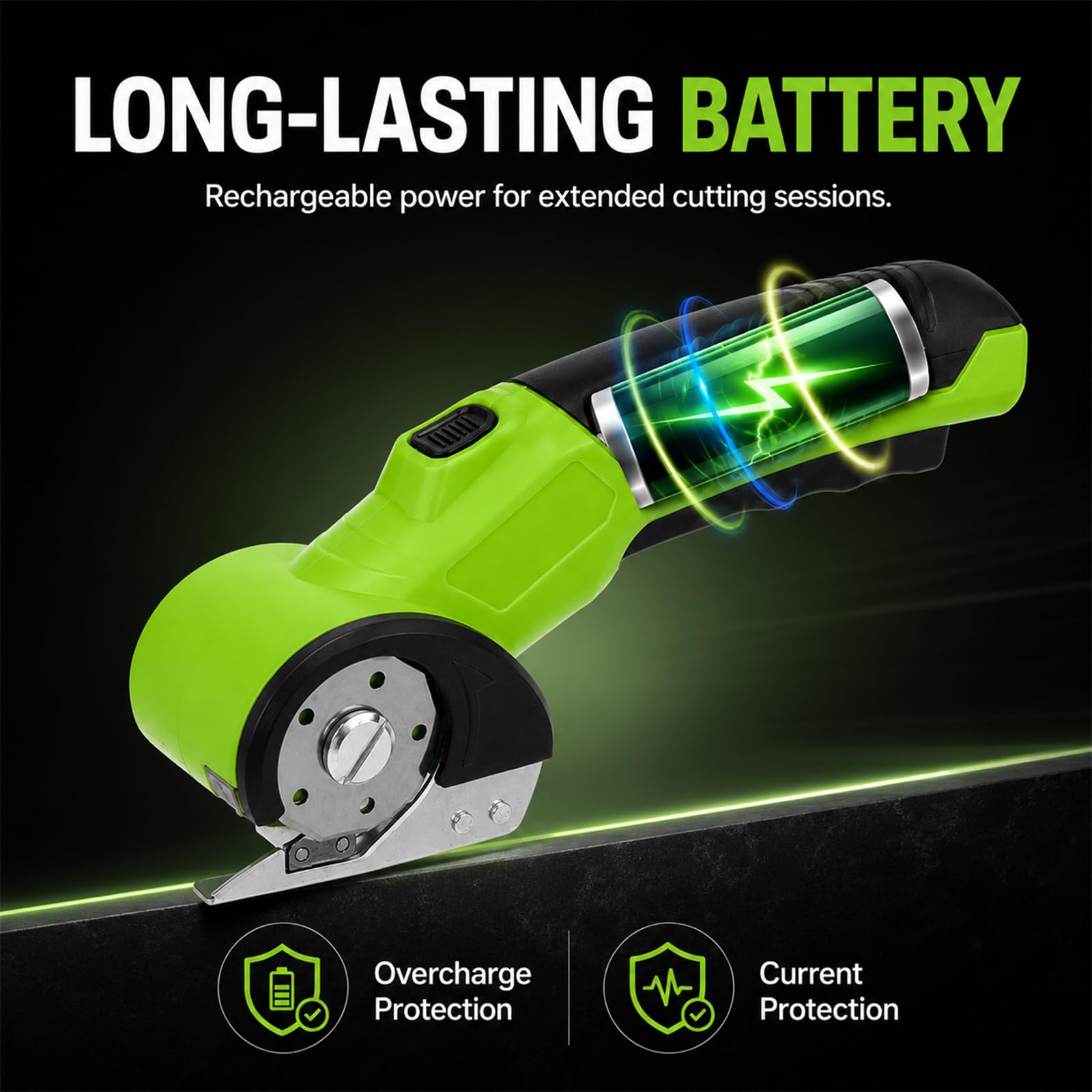 Ciseaux Électriques Sans Fil, Ciseaux Électriques sans Fil 3.6V | avec Lumière LED, Cutter Rotatif Rechargeable USB-C avec Boîte de Rangement, Puissant pour Tissu, Papier, Carton, Cuir, Tapis