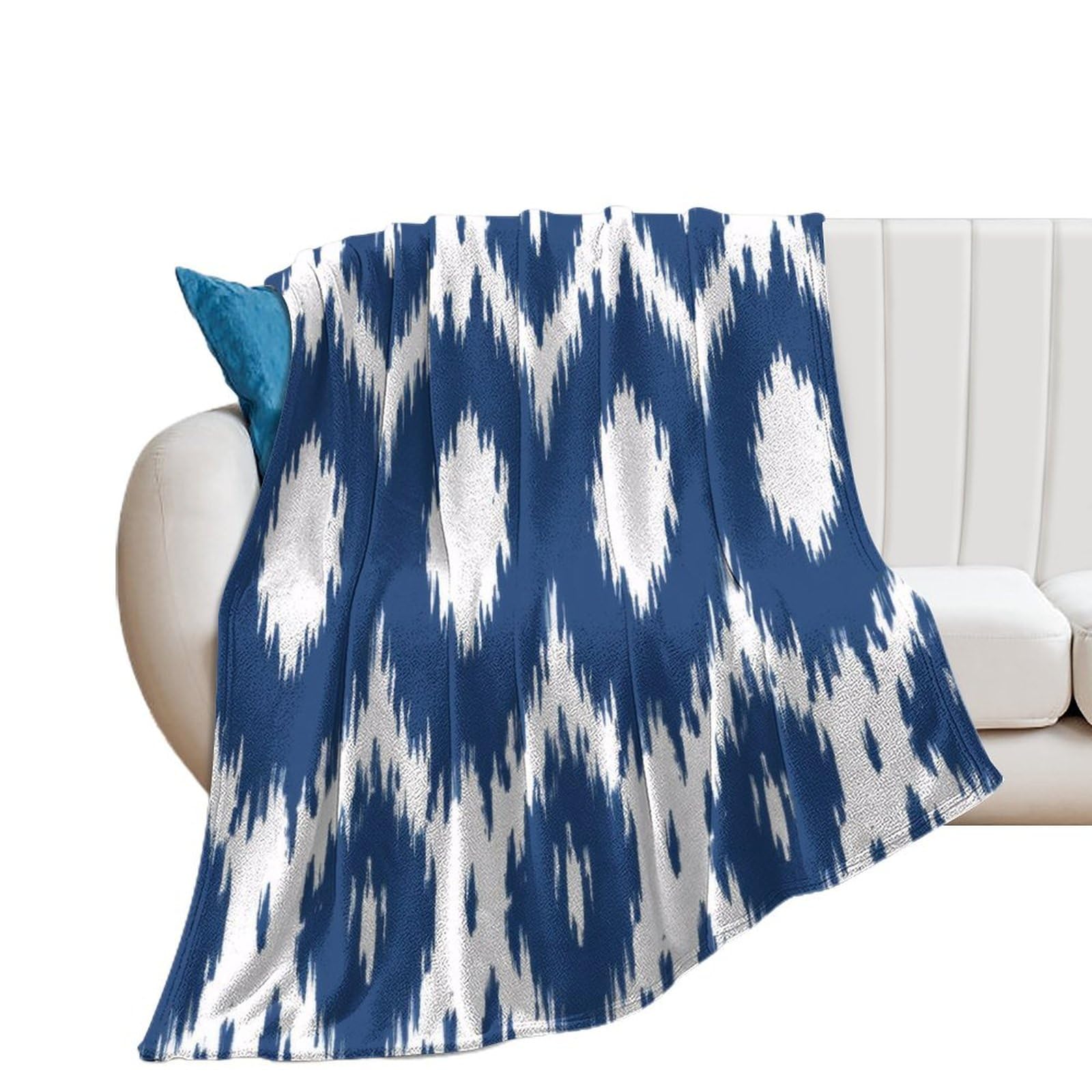 Couverture cadeau pour amis et proches avec motif ikat abstrait moderne