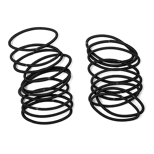 RED by Kiss Banda elástica para el cabello, liga negra para todo tipo de cabello fino a medio, colas de caballo, accesorios para el cabello sin