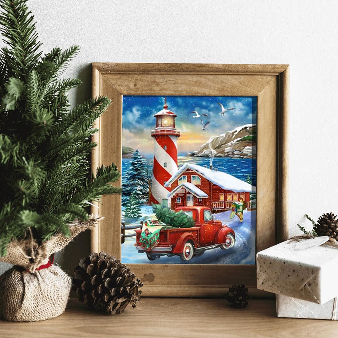 Amazon.co.jp: LEADINTOP Diamond Art, Christmas, 11.8 x 15.7 inches