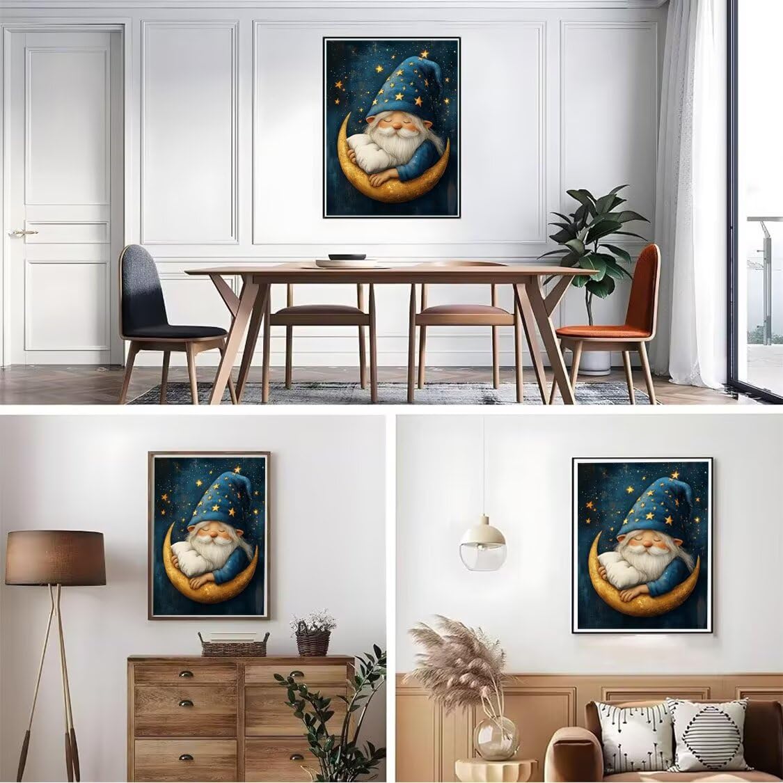 Malarstwo diamentowe 5D, XXL, 70 x 90 cm, dla dzieci od 6 lat, księżyc, kwadratowe kamienie, zestaw do majsterkowania, dla dorosłych, mozaika, haft, dekoracja festiwalowa, F-245