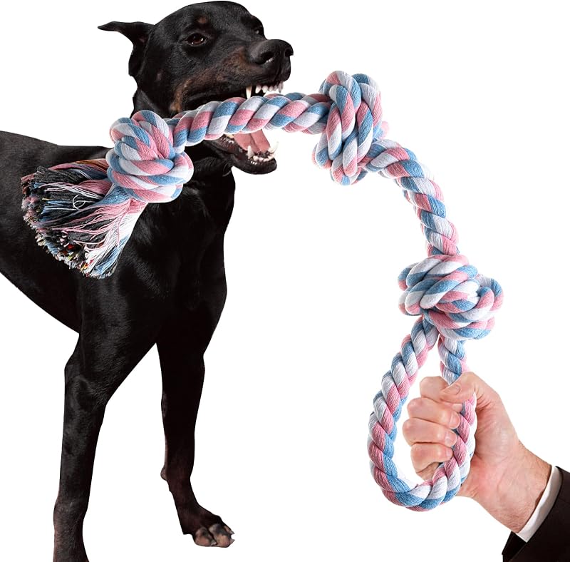 Indestructible Dog Toys - Tough Puppy Chew Toys for Aggressive Chewers, Dental Cleaning Tug of War Toy, Great for Small to Large Breeds